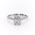Elongated Cushion Cut Moissanite Engagement Ring, Pave Set Shoulders