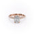 Elongated Cushion Cut Moissanite Engagement Ring, Pave Set Shoulders