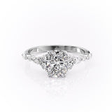 Elongated Cushion Cut Moissanite Shoulder Set Ring Vintage Design