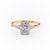 Elongated Cushion Cut Moissanite Shoulder Set Ring With Hidden Halo