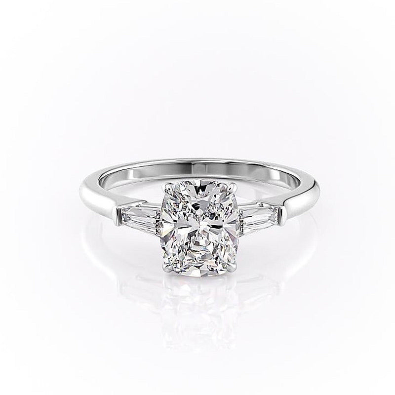 Elongated Cushion Cut Moissanite, Traditional Classic Design