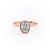 Elongated Cushion Cut Rubover Moissanite With Hidden Halo