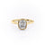 Elongated Cushion Cut Rubover Moissanite With Hidden Halo
