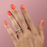 Emerald Cut Moissanite Criss-Cross Design