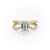 Emerald Cut Moissanite Criss-Cross Design