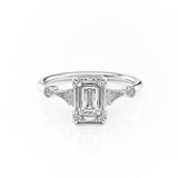Emerald Cut Moissanite Vintage Design