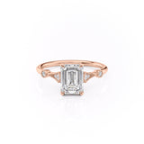 Emerald Cut Moissanite Vintage Design