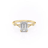 Emerald Cut Moissanite Vintage Design
