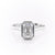 Emerald Cut Rubover Moissanite With Hidden Halo