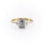 Emerald Cut Moissanite Shoulder Set Ring Vintage Design