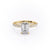 Emerald Cut Moissanite Shoulder Set Ring With Block Halo