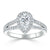 Pear Cut Moissanite Engagement Ring, Classic Halo with Split Shank