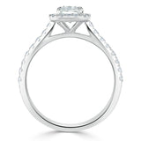 Radiant Cut Moissanite Halo Engagement Ring, Classic Style