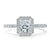 Radiant Cut Moissanite Halo Engagement Ring, Classic Style