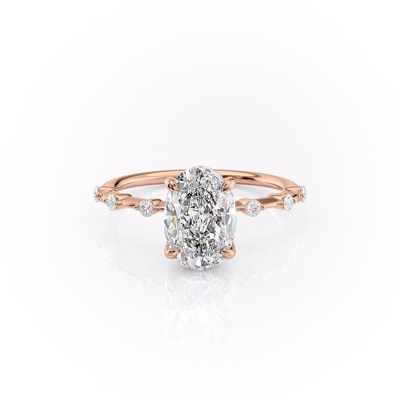 OVAL CUT MOISSANITE RING - DELICATE VINTAGE STYLE