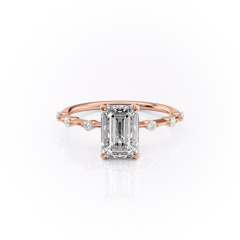 EMERALD CUT MOISSANITE RING - DELICATE VINTAGE STYLE