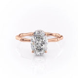 OVAL CUT MOISSANITE RING WITH HIDDEN HALO
