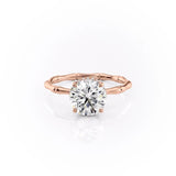 ROUND CUT MOISSANITE RING WITH HIDDEN HALO