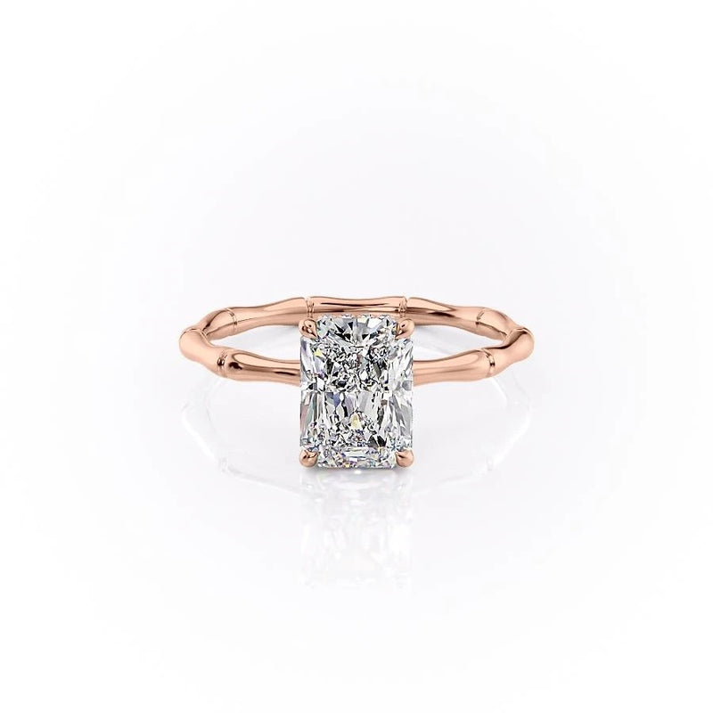 RADIANT CUT MOISSANITE RING WITH HIDDEN HALO