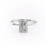 RADIANT CUT MOISSANITE RING WITH HIDDEN HALO