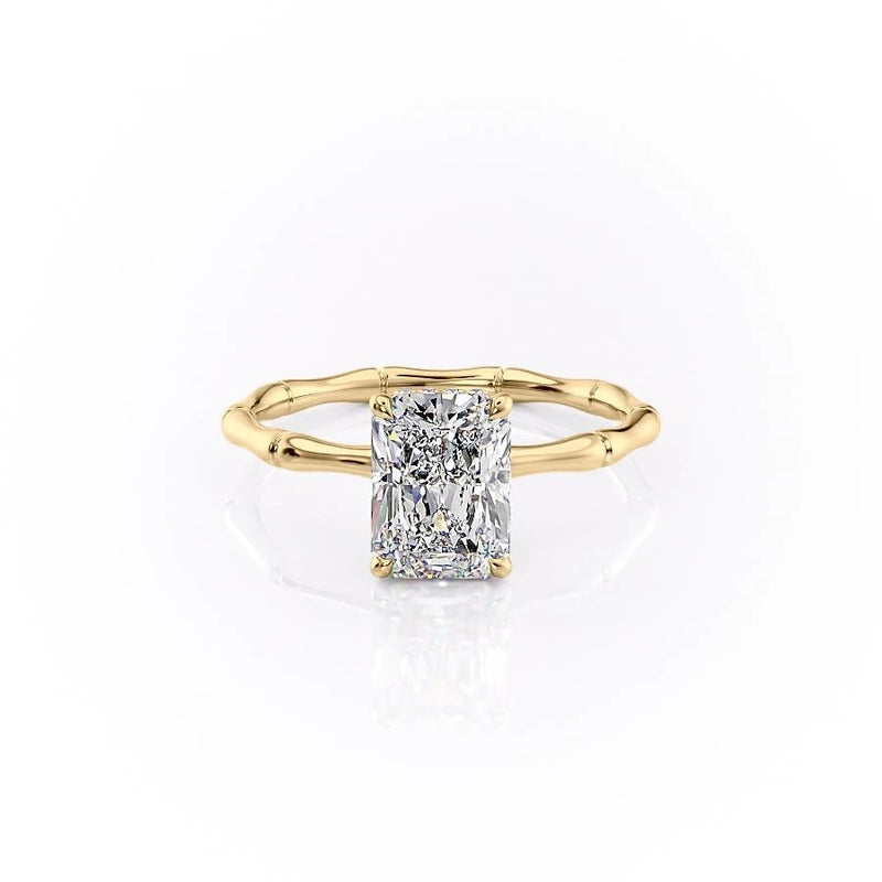 RADIANT CUT MOISSANITE RING WITH HIDDEN HALO