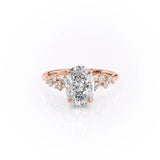 Oval Cut Moissanite With Hidden Halo And Side Stones