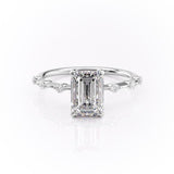 EMERALD CUT MOISSANITE RING - DELICATE VINTAGE STYLE