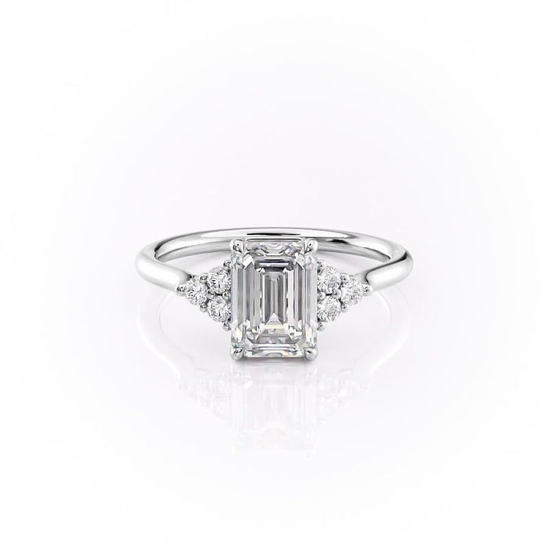 EMERALD CUT MOISSANITE WITH SIDE STONES