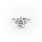 PEAR CUT MOISSANITE WITH SIDE STONES
