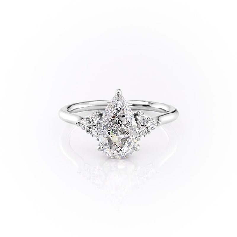 PEAR CUT MOISSANITE WITH SIDE STONES