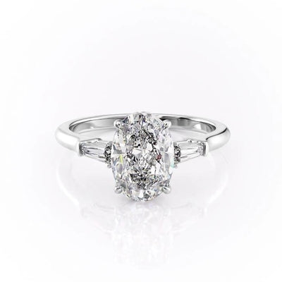 Oval Cut Moissanite, Traditional Classic Design