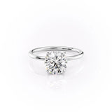 Round Cut Moissanite Ring, Hidden Halo Design