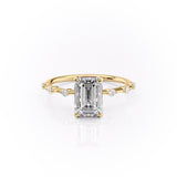 EMERALD CUT MOISSANITE RING - DELICATE VINTAGE STYLE