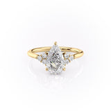PEAR CUT MOISSANITE WITH SIDE STONES