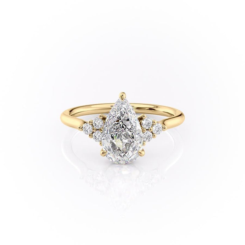 PEAR CUT MOISSANITE WITH SIDE STONES