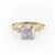 Cushion Cut Moissanite With Hidden Halo And Side Stones