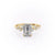 Emerald Cut Moissanite With Hidden Halo And Side Stones