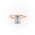 Emerald Cut Moissanite Ring, Hidden Halo Design