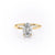 Oval Cut Moissanite Ring, Hidden Halo Design