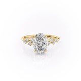 Oval Cut Moissanite With Hidden Halo And Side Stones