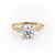 Round Cut Moissanite With Hidden Halo And Side Stones