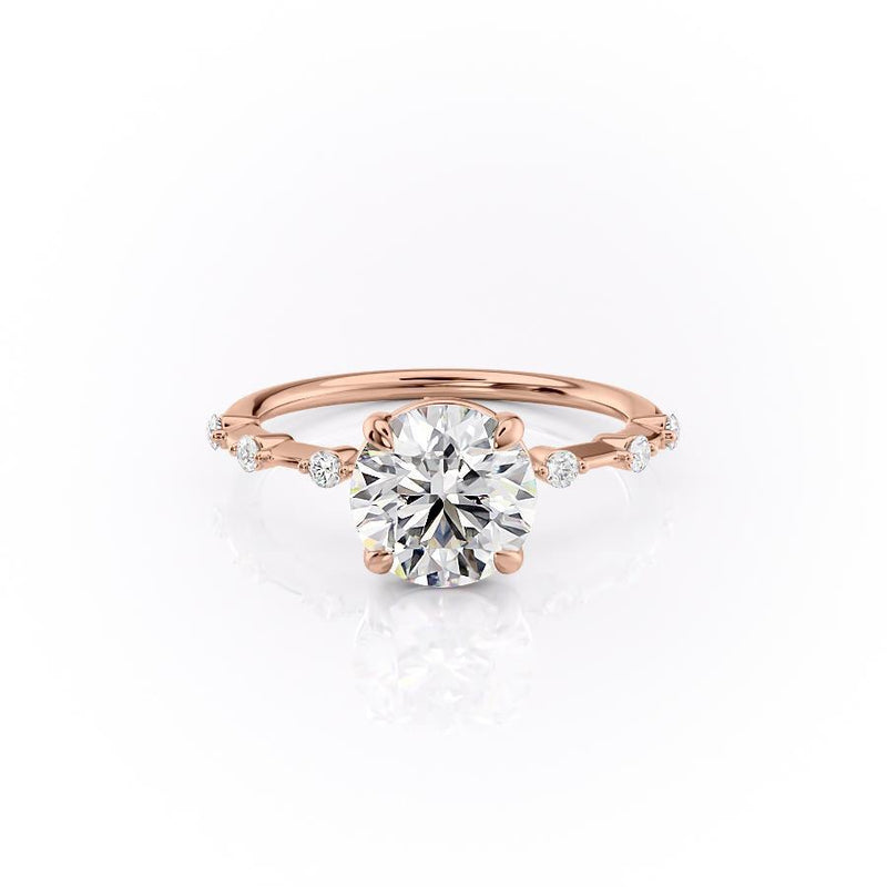 ROUND CUT MOISSANITE RING - DELICATE VINTAGE STYLE