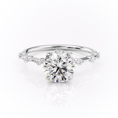ROUND CUT MOISSANITE RING - DELICATE VINTAGE STYLE