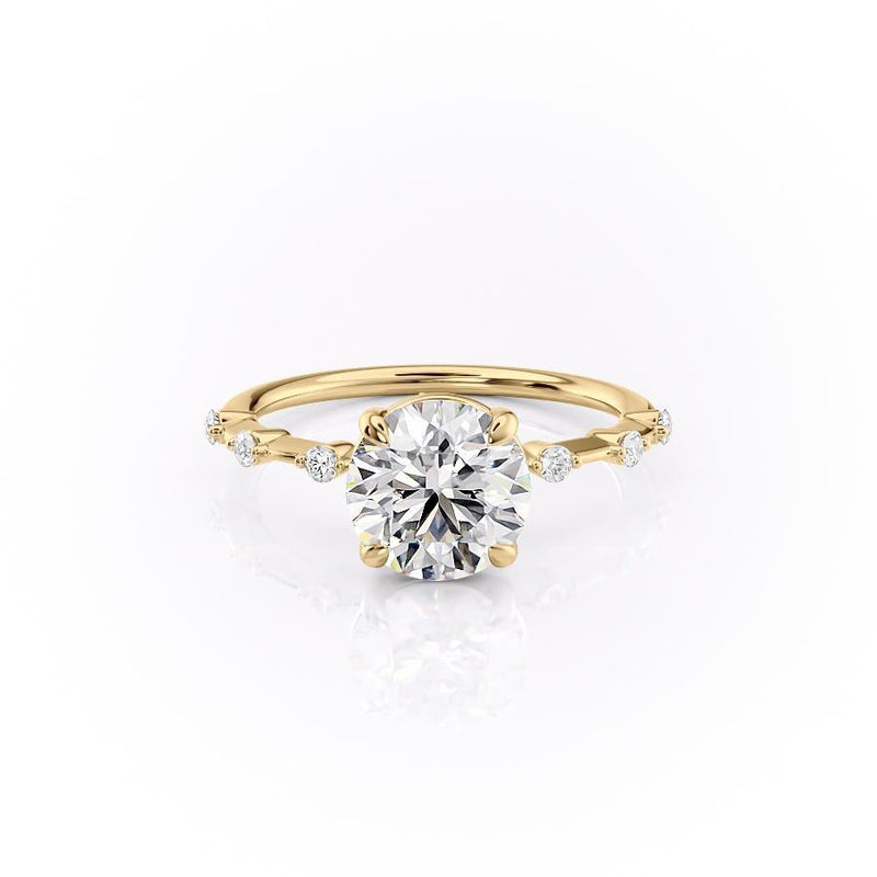 ROUND CUT MOISSANITE RING - DELICATE VINTAGE STYLE
