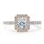 Radiant Cut Moissanite Halo Engagement Ring, Classic Style