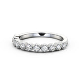 Half Eternity Ring, Round Cut With Milgrain Edge
