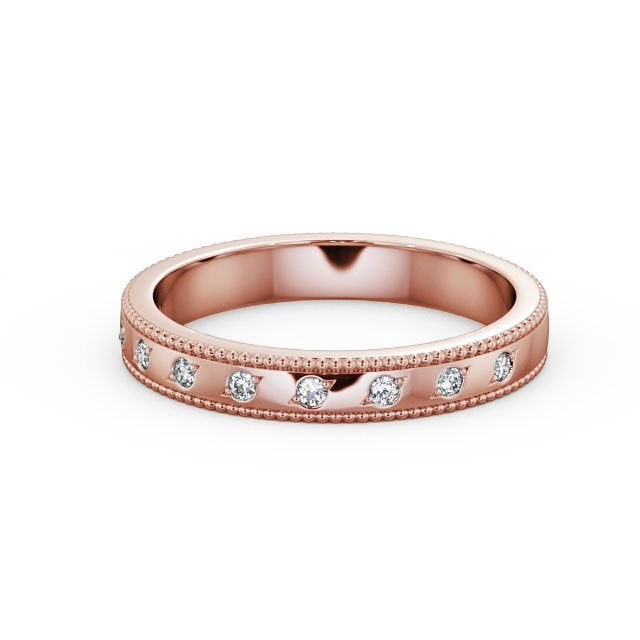 Half Eternity Ring, Round Cut, Milgrain Edge