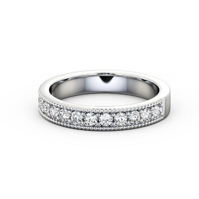 Half Eternity Ring, Vintage Design, Round Cut