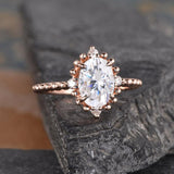 Oval Cut Vintage Inspired Engagement Ring