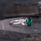 Nature Inspired Emerald Engagement Ring